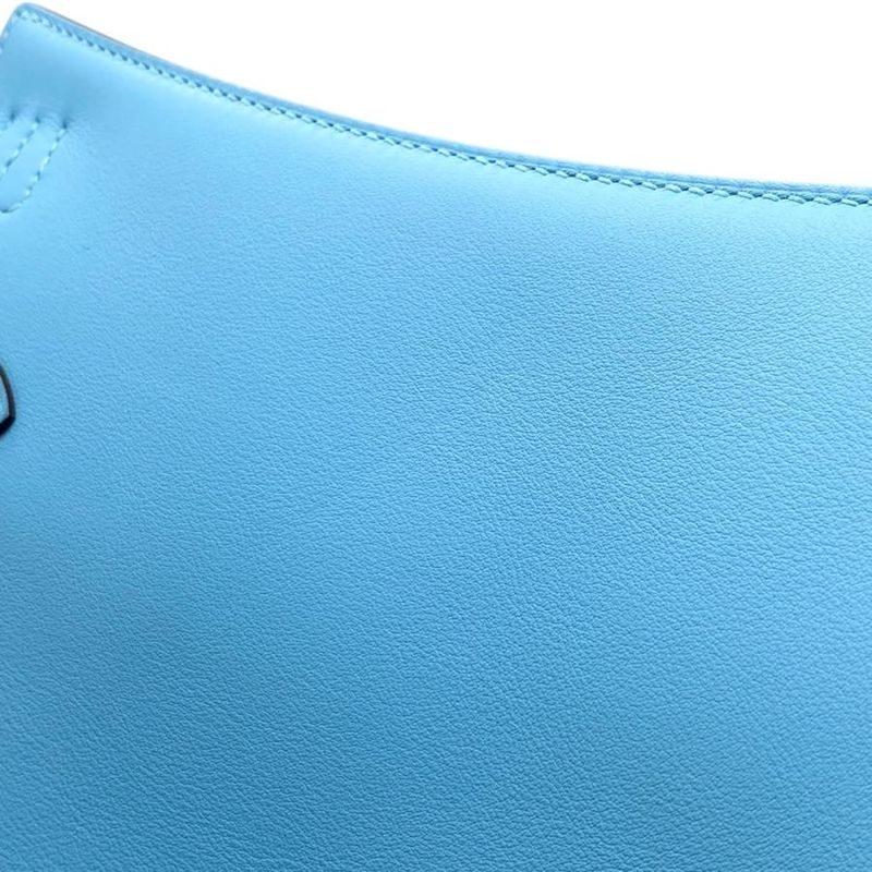 Hermes Shoulder Bag Gipsyère Mini W Engraved Swift Celeste Blue Brume Silver