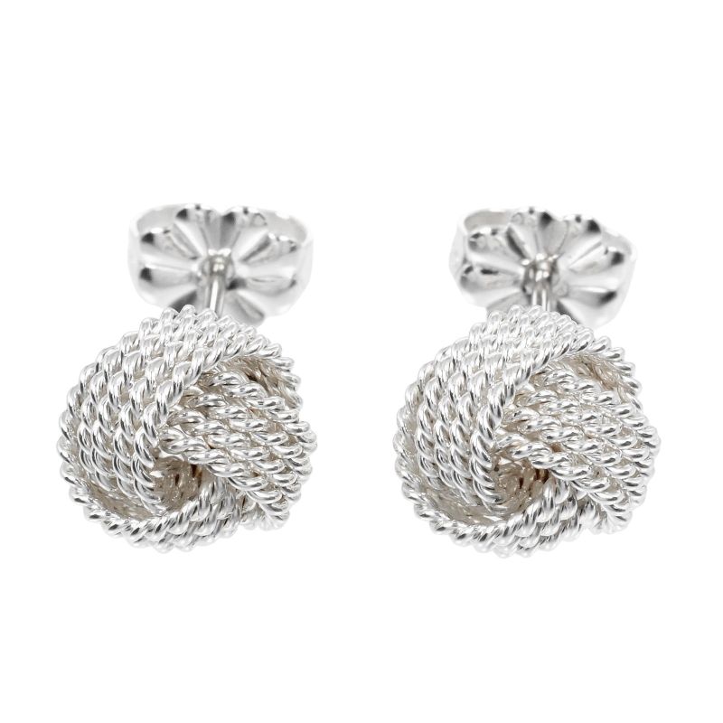 Tiffany & Co Mesh Knot 925 Silver Ladies 2.8g Earrings