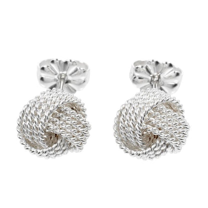 Tiffany & Co Mesh Knot 925 Silver Ladies 2.8g Earrings