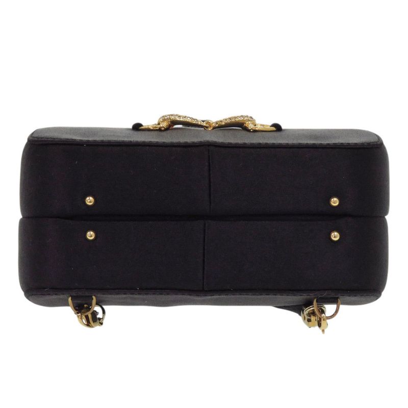 Gucci Horsebit Backpack Satin Rhinestone Black Mini Bag Black 0837 Gucci