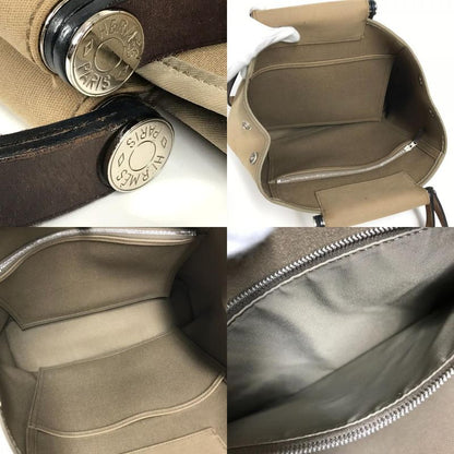 Hermes Shoulder Bag Kabak PM Kabak PM Leather / Canvas Etoupes Brown