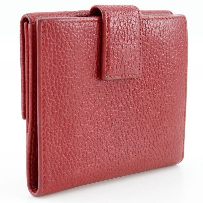 Gucci GG Marmont 456122 Leather Red Ladies Fold Wallet