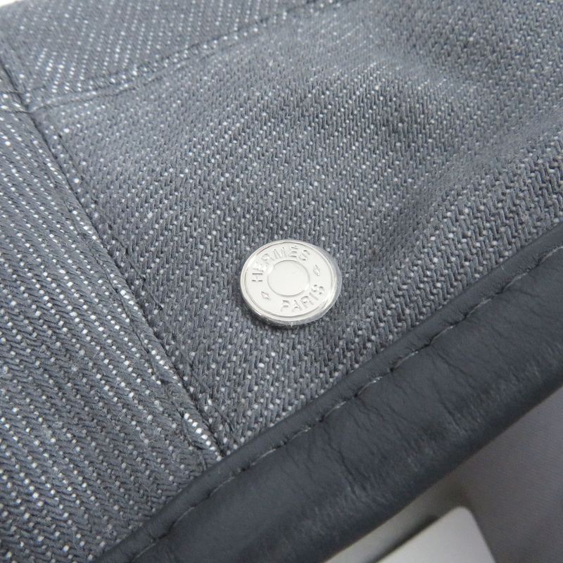 Hermes Saint Honore Serier Button Silk Blend Lining H Logo Leather Piping Beret