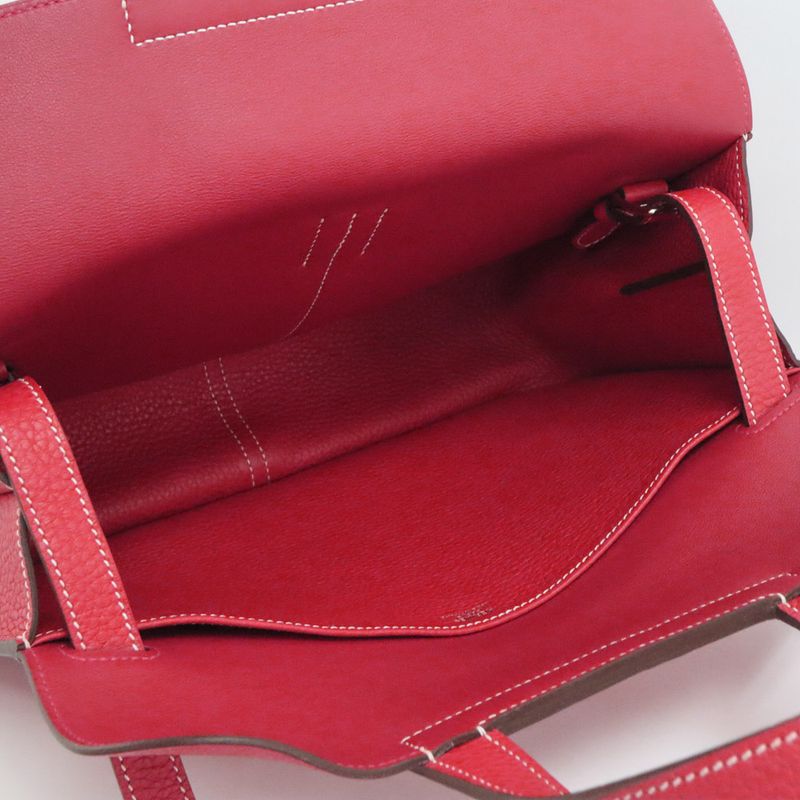 Hermes Alzan 31 Taurillon Clemence Rouge Tomato Vermillion Silver