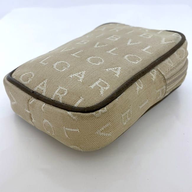 Bulgari Pouch Beige Brown Logomania 26545 Small Bag