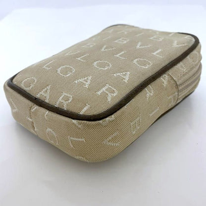 Bulgari Pouch Beige Brown Logomania 26545 Small Bag