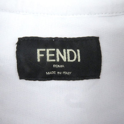 Fendi Fy1079 100% Cotton Logo Embossed Long Sleeve Sweatshirt White XL Made In