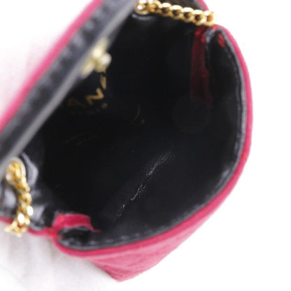 Chanel Chain Pouch Micro Cotton Pink Ladies Shoulder Bag