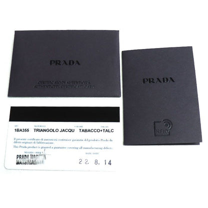 Prada Symbol Embroidered Fabric Mini 2 Way Shoulder Bag Brown White Mbmb IC