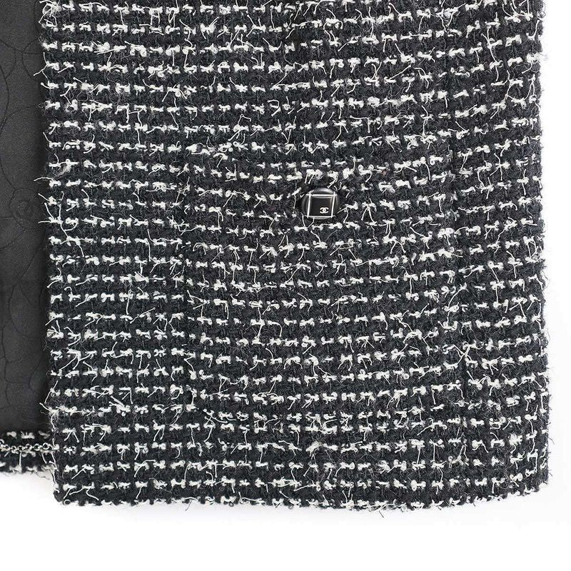 Chanel 2003c Coco Button Tweed Jacket P20548v11528 Black 38
