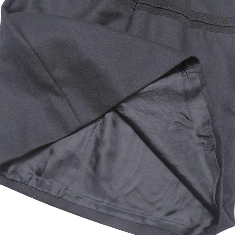 Prada Dress Size 42 Different Material Sleeveless Tucked Midi Flared Wool Made