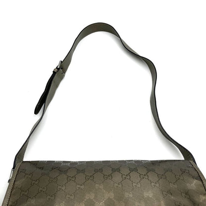 Gucci 201732 Shoulder Bag GG Imprime Crossbody Brown Metallic PVC Women Fashion
