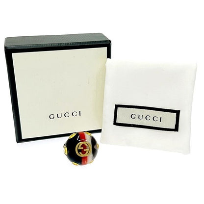 Gucci GP Rhinestone Vintage Web Ring Yellow 307431 Ring with Box