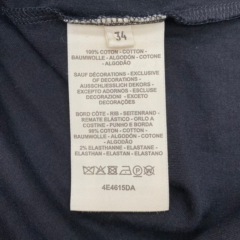 Hermes Short Sleeve T-Shirt Embroidered Pockets H4h4615da0234 Size 34 Cotton