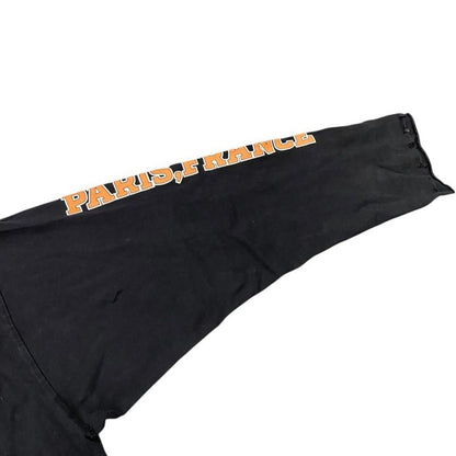 Balenciaga Long Sleeve Long T-Shirt Damaged Logo 681046 5 Size Black Orange