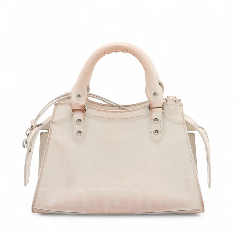 Balenciaga Neo Classic City Croc Embossed Leather 2WAY Handbag Crossbody