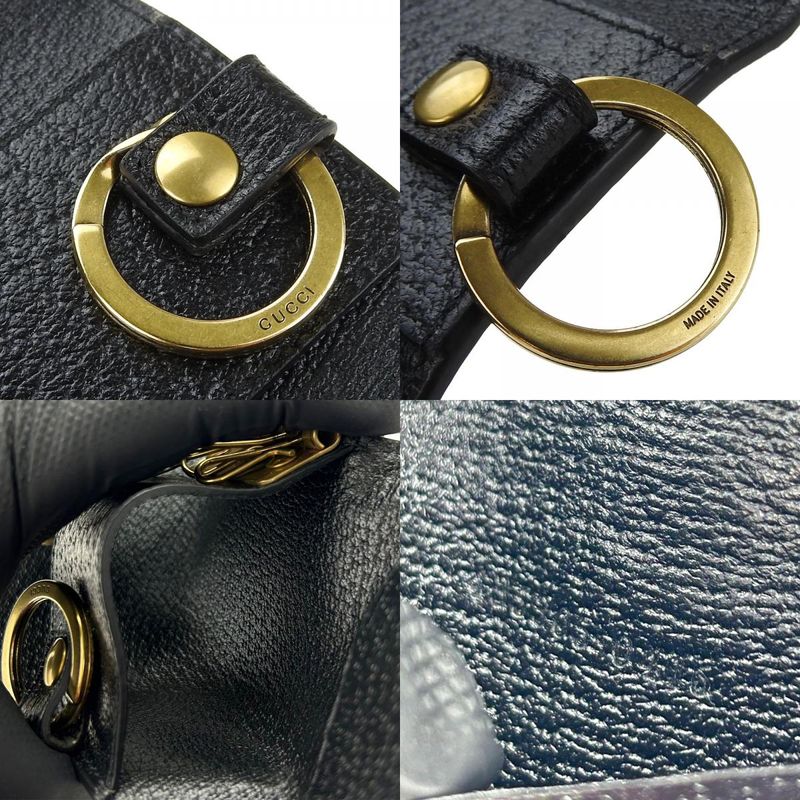Gucci Key Case 435305 GG Marmont Leather Black 6-stack Ladies Men's Gucci