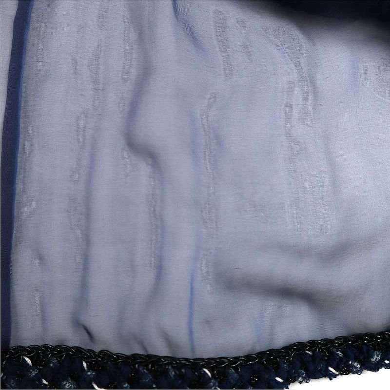 Chanel Tweed Sheer Combination Half Zip Blouse Shirt and Dress Setup P45591w0525