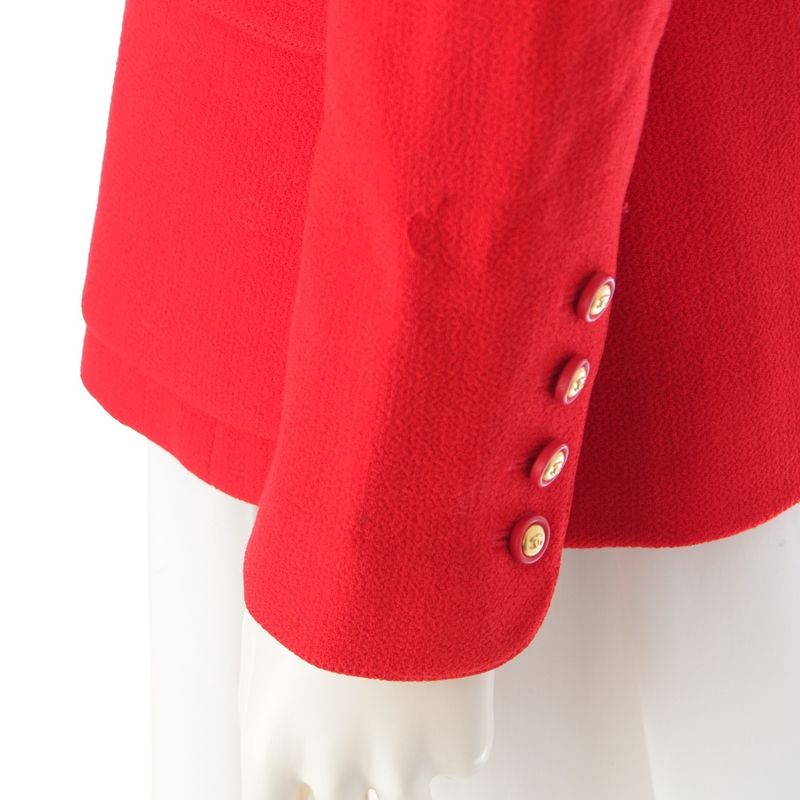 Chanel 96A Wool Coco Button Stand Collar Tweed Jacket Outerwear P08270v04977