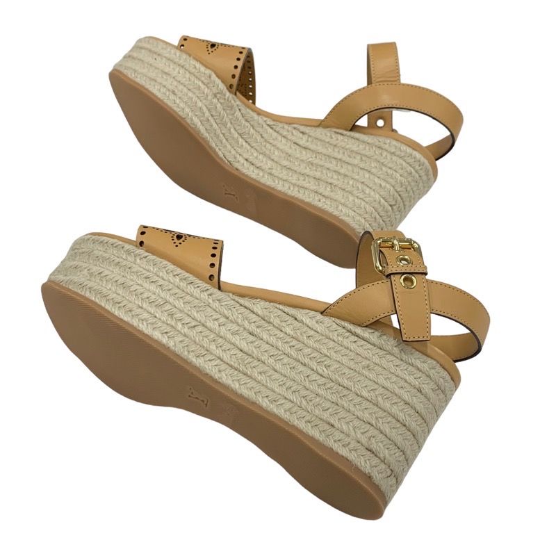 Louis Vuitton Starboard Line Sandals Shoes Leather Camel Unused Monogram