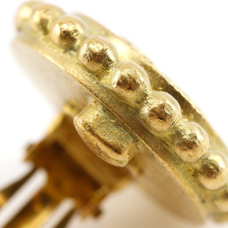 Chanel Coco Mark Vintage Gold Plated Black 95P Ladies 28.5g Earring