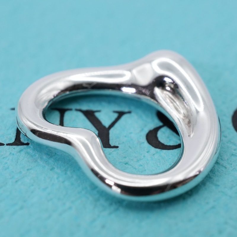 16mm (0.63in)tiffany & Co Open Heart Silver Necklace Top 25-1198