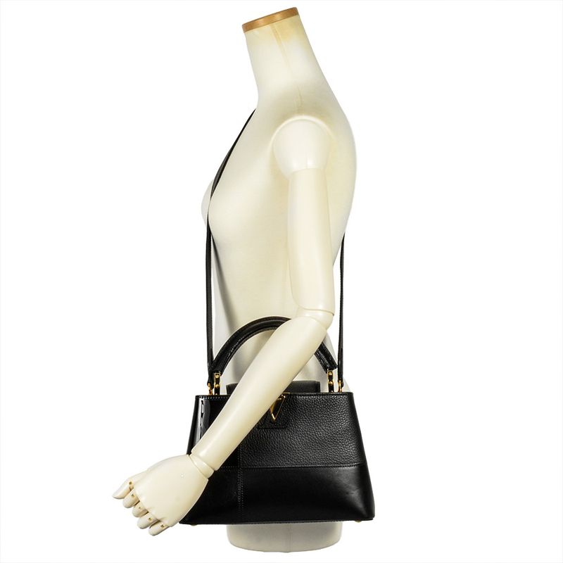 Louis Vuitton Capucines BB Handbag Leather Enamel M59269 Black