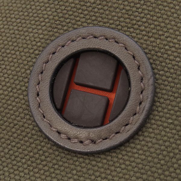 Hermes Pouch Dog Treat Pouch Cotton Canvas Leather Khaki and Foo Silver