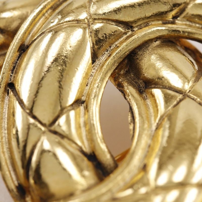 Chanel Coco Mark Matelasse Vintage Gold Plated Ladies 17.7g Brooch