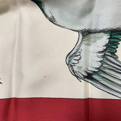 Hermes Scarf Carre 90 Ivory×red×multi Birds