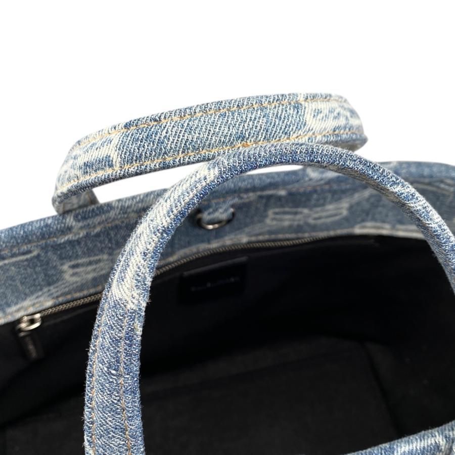 Balenciaga Handbag Shoulder Bag Denim Bag BB monogram Blue Silver