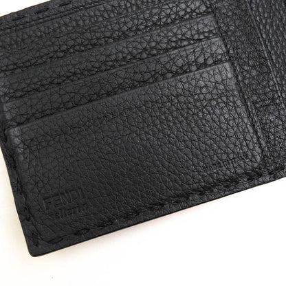 Fendi Wallet Men Wallet Leather Genuine Black 7m0194 O7n Fogxn Coin Wallet