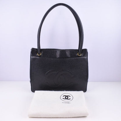 Chanel Caviar Skin Black Women's Tote Bag
