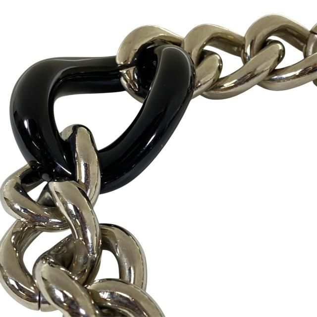 Christian DIOR Necklace Chain Necklace Choker Accessory Small Metal Silver Black