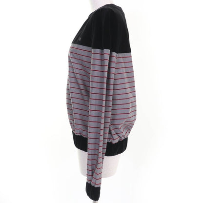 CHANEL 22AW P73405v64996 Coco Mark Striped Velvet Paneled Top Black 36 Made In