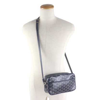 goyard Cupveil PM Canvas Leather Allover Logo Square Shoulder Bag Navy Storage