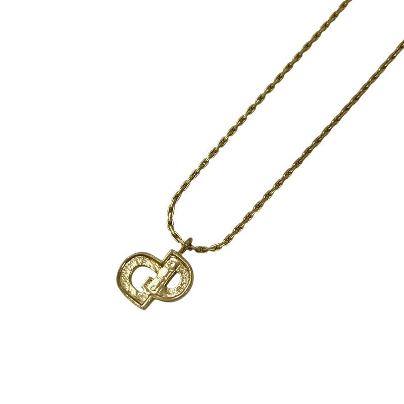 Christian DIOR Necklace Gold Plated Gold Plated CD Logo Gold