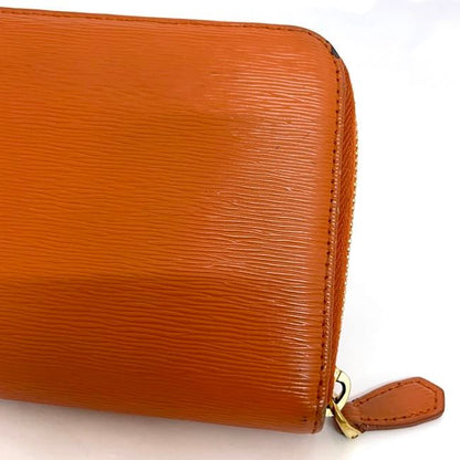 Prada Round Zipper Long Wallet Orange Papaya Vitello