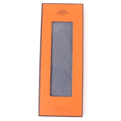 Hermes 5261 SA 100% Silk Chaine Chain All Over Pattern Cravat Wide Tie Marron