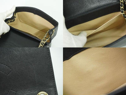 Authentic Chanel Coco Mark V Stitch Chain Shoulder Bag Pochette Lambskin