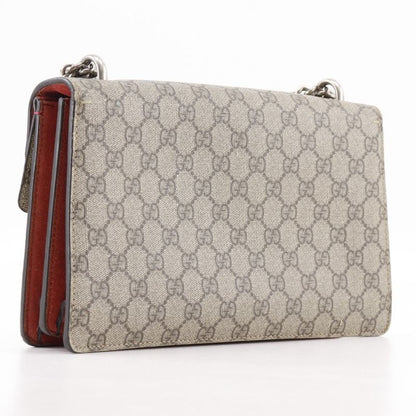 Gucci Duonisos Chain Shoulder 400249 GG Supreme Canvas And Suede Brown Women
