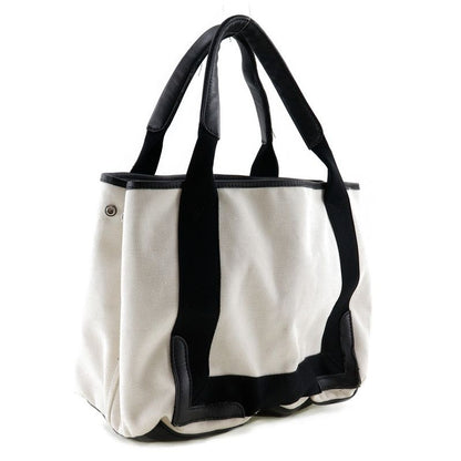 Balenciaga Cabas S Tote Canvas White/black Women's Handbag