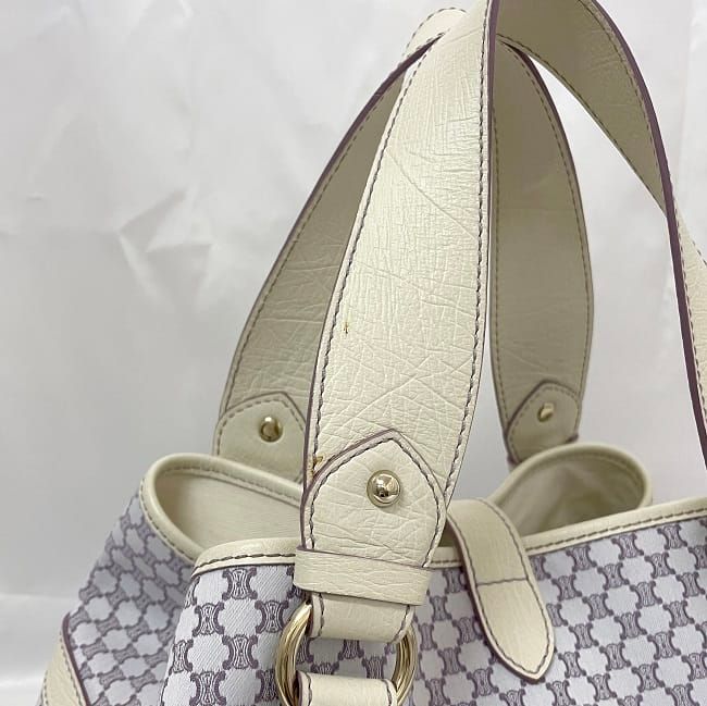 Celine Tote Bag White Purple Pastel Color Macadam Excellent Condition