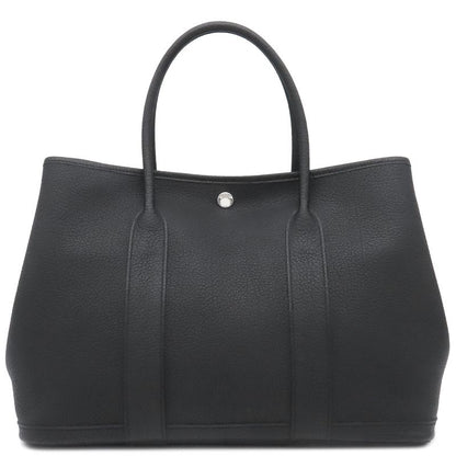 Hermes Tote Bag Garden Party PM Negonda Black Silver Hardware Black Engraved Z