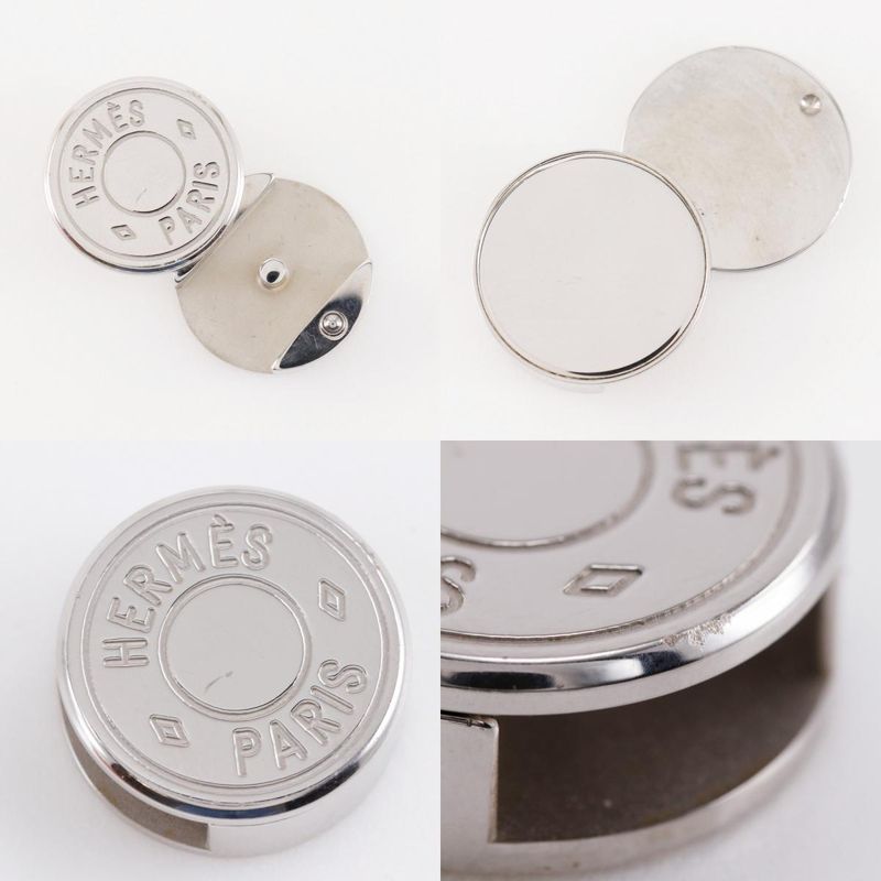 Hermes Serie Looping Leather Black/orange □I Ladies 15.1g Bracelet