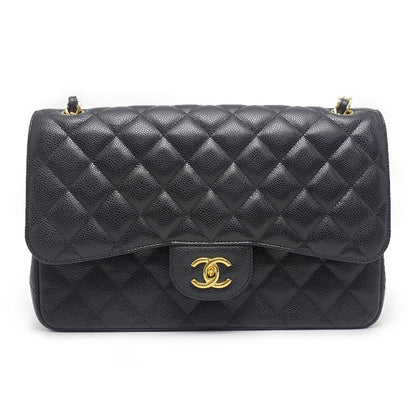 Chanel Matelasse 30 Chain Shoulder Bag In Black Caviar Skin