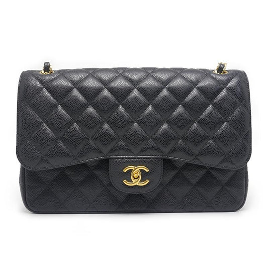 Chanel Matelasse 30 Chain Shoulder Bag In Black Caviar Skin