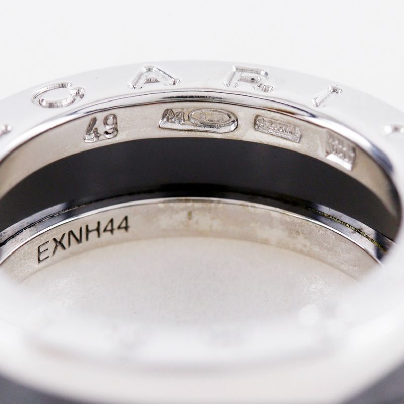 Bvlgari Bulgari Save The Children Silver 925 X Black Ceramic #8 Ladies 6.3g Ring