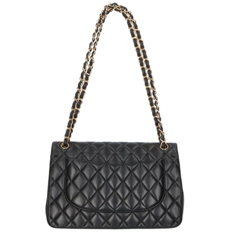 Chanel Deca Matelasse 30 Double Flap Lamb Skin Shoulder Bag Men's