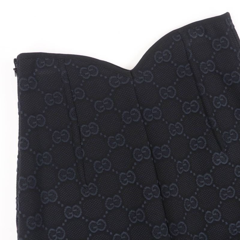 Gucci 747361 GG Viscose Cles Loop Skirt Black XS Hanger Genuine